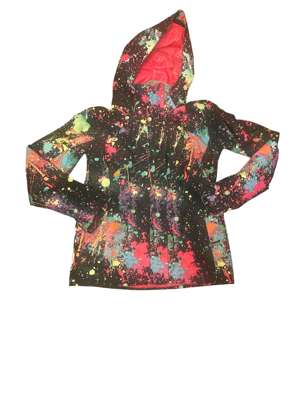 Women’s Black Multi-Color Splash Ski Jacket